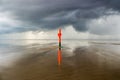 Dark storm clouds in the Wadden Sea Royalty Free Stock Photo