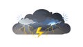 Dark Stormy Cloud with Lightning, Intense Weather Phenomenon, vector design Generative AI Royalty Free Stock Photo