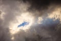 Dark stormy clouds covering the sky as nature background. Royalty Free Stock Photo