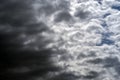 Dark stormy clouds sky. Natural background. Cloudy weather. Beautiful weather. Wind power.