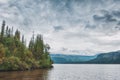 Dark stormy clouds under lake. Dramatic landscape Royalty Free Stock Photo