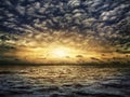 Dark stormy sea with a dramatic cloudy sky Royalty Free Stock Photo