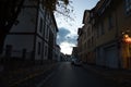 Dark Street at Dusk in Gottingen Germany