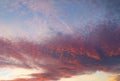 Dark sunset sky cloud pink colorful afterglow Royalty Free Stock Photo