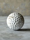 On a dark surface lies a used golf ball, its surface marred by dirt and scuff marks, generated by ai Royalty Free Stock Photo