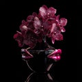 Dark Surreal Orchid Vase with Pink Lips Royalty Free Stock Photo