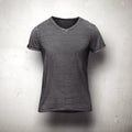 Dark t-shirt isolated on grey background Royalty Free Stock Photo