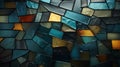 Dark Teal And Dark Gold Stained Glass Background