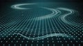 Abstract digital grid with glowing light trails and data points image Royalty Free Stock Photo