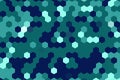 Dark teal hexagonal pixelated pattern with geometric structured design. High-quality abstract background concept