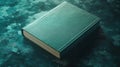 Dark Teal Leather Bound Book On Teal Background Royalty Free Stock Photo
