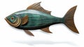 Dark Teal And Light Bronze Big Fish Metal Wall Art Royalty Free Stock Photo