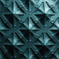 Dark teal textured geometric pattern. Abstract futuristic panel design with repeating star shapes and metallic sheen. Modern tech Royalty Free Stock Photo