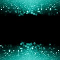 Dark teal turquoise black glitter sparkle background birthday Christmas celebration aqua abstract border Royalty Free Stock Photo