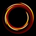 Dark template with fire circles spirals Royalty Free Stock Photo