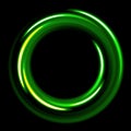 Dark template with green circles spirals