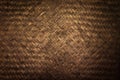 Dark Texture of bamboo handicraft detail , Pattern of Thai style bamboo handcraft texture background Royalty Free Stock Photo