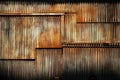 Dark texture corrugated metal background, surface of the rusted steel, slum wall decayed area Royalty Free Stock Photo