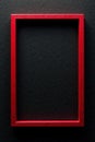 Dark, textured black wallpaper, bold ruby red rectangular frame , interior, dark, gothic Royalty Free Stock Photo