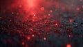 Dark textured surface with glowing red bokeh lights, abstract dust particles. Soft focus background with moody atmosphere, Royalty Free Stock Photo
