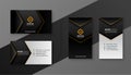 Dark theme modern company business card design template Royalty Free Stock Photo