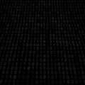 A dark-themed image featuring a grid of binary code (0s and 1s) arranged in vertical Royalty Free Stock Photo