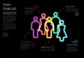 Dark Thick line team infographic template for company overview or hierarchy schema