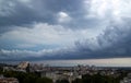 Dark thundercloud in the form of an arc is approaching Varna