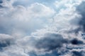 Dark thunderclouds over gray horizon. Storm-cloud heavy gale black stormy clouds Royalty Free Stock Photo