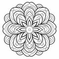 Dark Tonalities Mandala Coloring Page With Ornamental Details