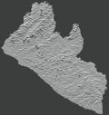 Dark topographic map of Liberia