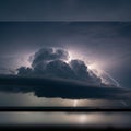 Creates a dramatic contrast between the clouds edges and the Royalty Free Stock Photo