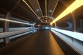 Dark tunnel with light at the end, 3d rendering Royalty Free Stock Photo