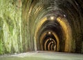 Dark tunnel on the Tarka Trail, near Bideford, Devon. Royalty Free Stock Photo