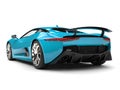 Dark turquoise sports car - tail view