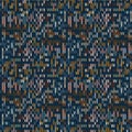 Dark Tweed Knit Marl Melange Tweed Effect Vector Seamless Pattern. Heathered Multicolor Hand Knitting Style. Space Dyed Effect