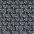 Dark tweed knit stitch effect vector texture. Masculine dark camo seamless melang pattern. Hand knitting sweater material. Close