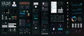 Dark UI Elements Big Set. Interface Mockup for Mobile