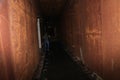 Dark underground corridors of an abandoned shelter. The largest secret facility of the USSR is the anti-nuclear bunker