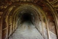 Dark underground tunnel in abandoned mine