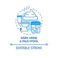 Dark urine and pale stool concept icon