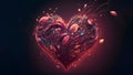 dark valentines day ornate fantasy heart symbol, neural network generated art