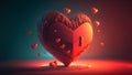 Dark valentines day ornate fantasy heart symbol, neural network generated art