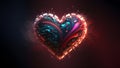 Dark valentines day ornate fantasy heart symbol, neural network generated art