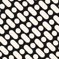 Dark vector seamless pattern with diagonal rounded lines and cir Royalty Free Stock Photo