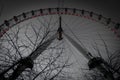 A dark view below the big london eye