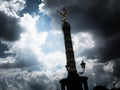 Dark view of the golden angel of the Berlin Victory Column Royalty Free Stock Photo