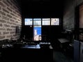 Dark view of an old room with opened door Royalty Free Stock Photo