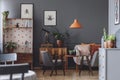 Dark vintage living room interior