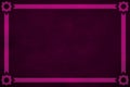Dark violet grunge texture background vignette. Violet ribbon border trim. Violet star design in corners. Royalty Free Stock Photo